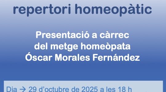 Xerrada gratuïta per pacients d’homeopatia